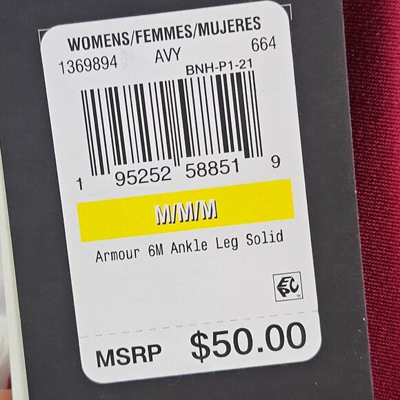 Under Armour NWT Heat Gear No Slip Compression Leggings Womens Size M Ankle Red - Picture 4 of 6